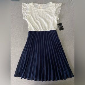 White Lace and Navy dress